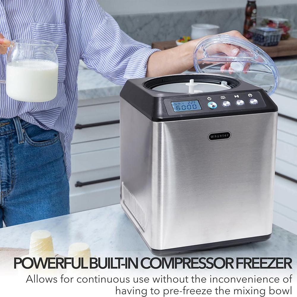 Whynter 2.1 Qt Upright Automatic Compressor Ice Cream Maker, Black (IC